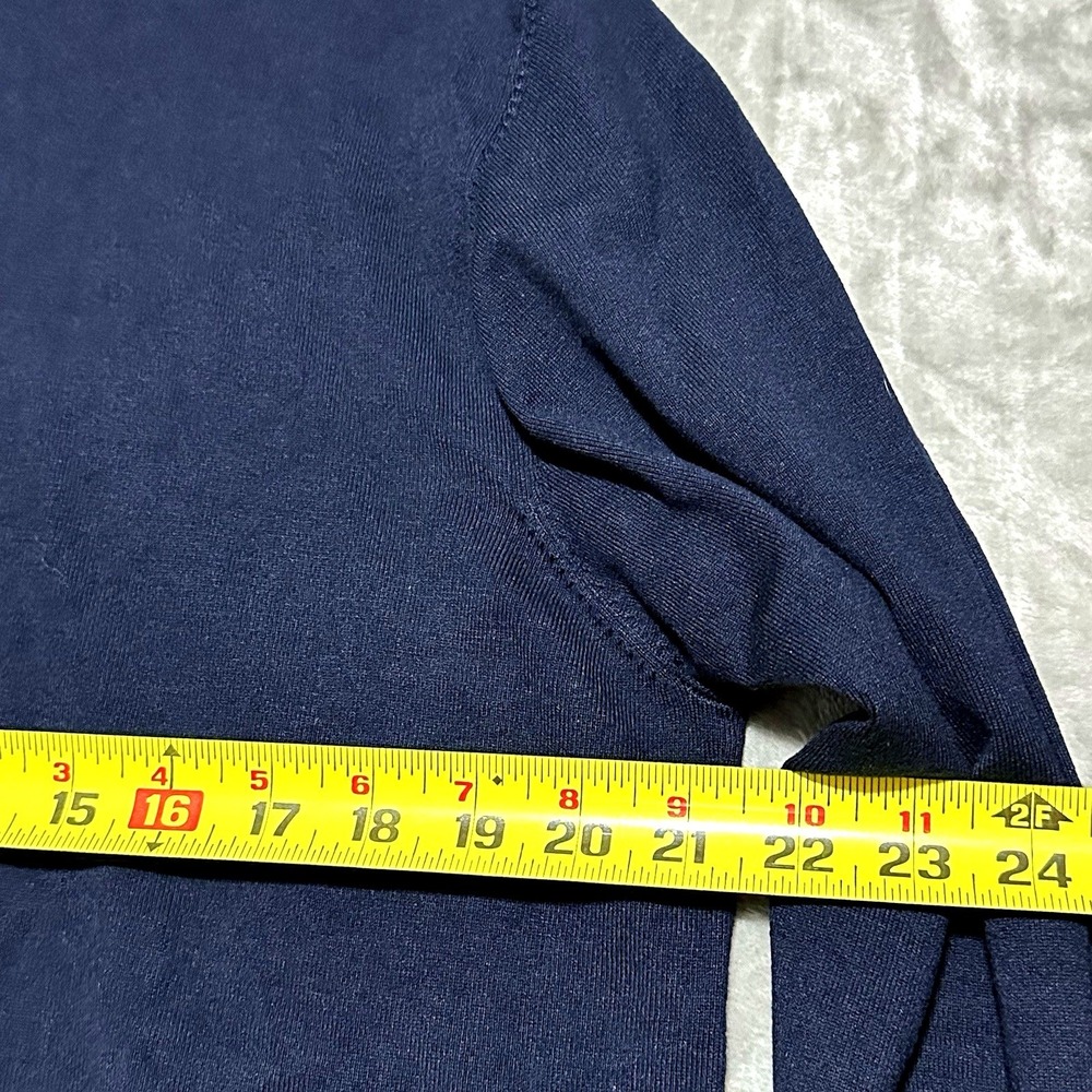 Zara Mens Turtleneck Sweater Mens Sz XL Blue Minimalist Ivy League Dark Academia - Picture 7 of 10